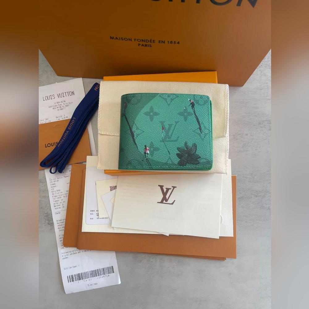 Louis Vuitton Green Slender Wallet